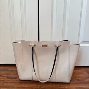 kate spade Cream Tote with Black Contrast Straps